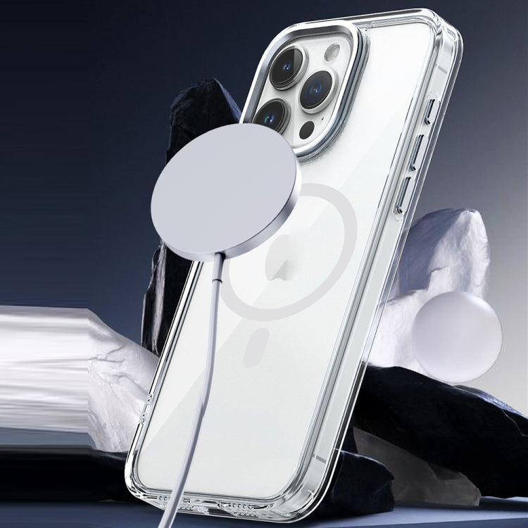 For iPhone 13 MagSafe Magnetic Clear Phone Case(Black) - iPhone 13 Cases by buy2fix | Online Shopping UK | buy2fix