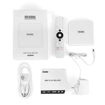 MECOOL KM2 Plus Android 11 Dual-band WiFi Smart Voice TV Box 4GB+32GB, EU Plug(White) - Amlogic S905 by MECOOL | Online Shopping UK | buy2fix