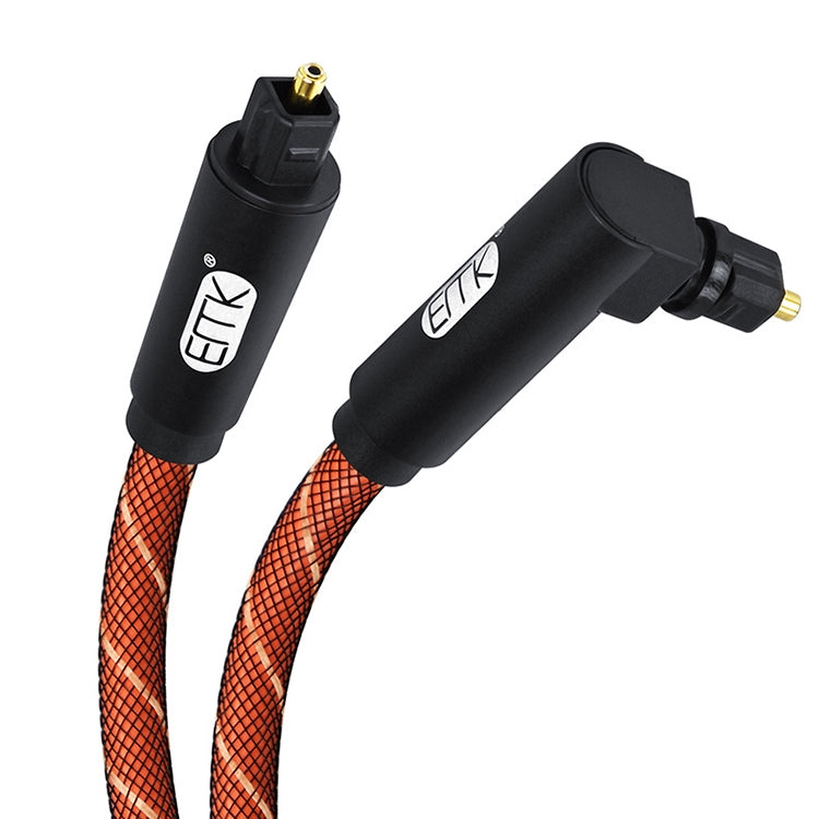 EMK 90 Degree Swivel Adjustable Right Angled 360 Degrees Rotatable Plug Nylon Woven Mesh Optical Audio Cable, Cable Length:1m(Orange) - Audio Optical Cables by EMK | Online Shopping UK | buy2fix