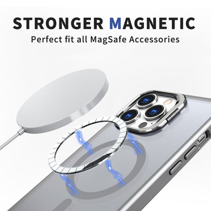 For iPhone 11 Pro Max Metal Invisible Camera Holder MagSafe Magnetic Phone Case(Grey) - iPhone 11 Pro Max Cases by buy2fix | Online Shopping UK | buy2fix