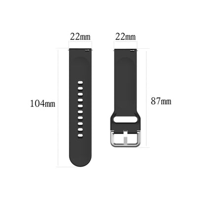 For Xiaomi Haylou Solar LS05 Silicone Solid Color Silver Buckle Watch Band, Size: 22mm(Purple) - Smart Wear by buy2fix | Online Shopping UK | buy2fix