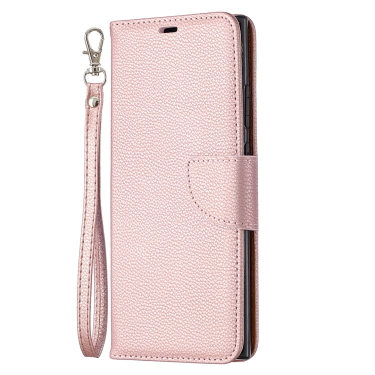 For Samsung Galaxy Note20 Ultra Litchi Texture Pure Color Horizontal Flip Leather Case with Holder & Card Slots & Wallet & Lanyard(Rose Gold) - Samsung Accessories by buy2fix | Online Shopping UK | buy2fix