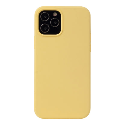 For iPhone 12 / 12 Pro Solid Color Liquid Silicone Shockproof Protective Case(Yellow) - iPhone 12 / 12 Pro Cases by buy2fix | Online Shopping UK | buy2fix