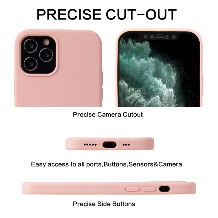 For iPhone 12 Pro Max Solid Color Liquid Silicone Shockproof Protective Case(Sakura Pink) - Apple Accessories by buy2fix | Online Shopping UK | buy2fix