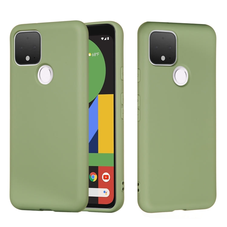 For Google Pixel 4a 5G Pure Color Liquid Silicone Shockproof Full Coverage Case(Green) - Mobile Accessories by buy2fix | Online Shopping UK | buy2fix