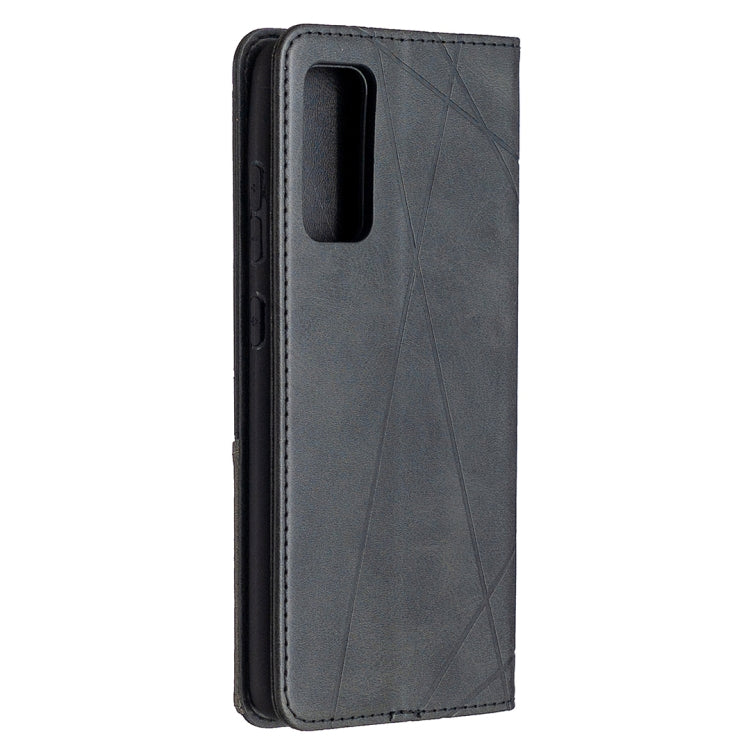 For Samsung Galaxy S20 FE 5G / S20 Lite Rhombus Texture Horizontal Flip Magnetic Leather Case with Holder & Card Slots(Black) - Samsung Accessories by buy2fix | Online Shopping UK | buy2fix