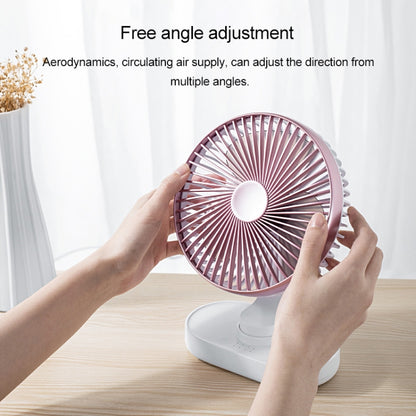 D77 4W Micro USB & USB-C / Type-C Rechargeable Portable Four-speed Adjustable Automatic Head Shaking Desktop Fan(Silver) - Consumer Electronics by buy2fix | Online Shopping UK | buy2fix