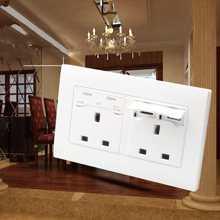 86 Type Three Hole USB Power Socket, UK Plug - Consumer Electronics by buy2fix | Online Shopping UK | buy2fix