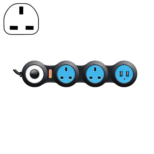 Charging Plug-in Wiring Board Creative Rotary Towline Board 13A Deformed Socket with USB, UK Plug, 3-Bit Socket(Black) - Consumer Electronics by buy2fix | Online Shopping UK | buy2fix