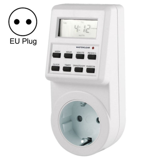 AC 230V Smart Home Plug-in LCD Display Clock Summer Time Function 12/24 Hours Changeable Timer Switch Socket, EU Plug - Consumer Electronics by buy2fix | Online Shopping UK | buy2fix