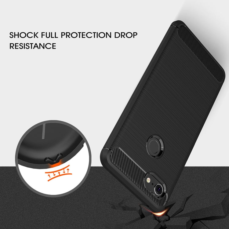 Brushed Texture Carbon Fiber Shockproof TPU Case for Google Pixel 3 XL(Black) - Mobile Accessories by buy2fix | Online Shopping UK | buy2fix