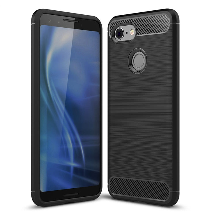 Brushed Texture Carbon Fiber Shockproof TPU Case for Google Pixel 3(Black) - Mobile Accessories by buy2fix | Online Shopping UK | buy2fix