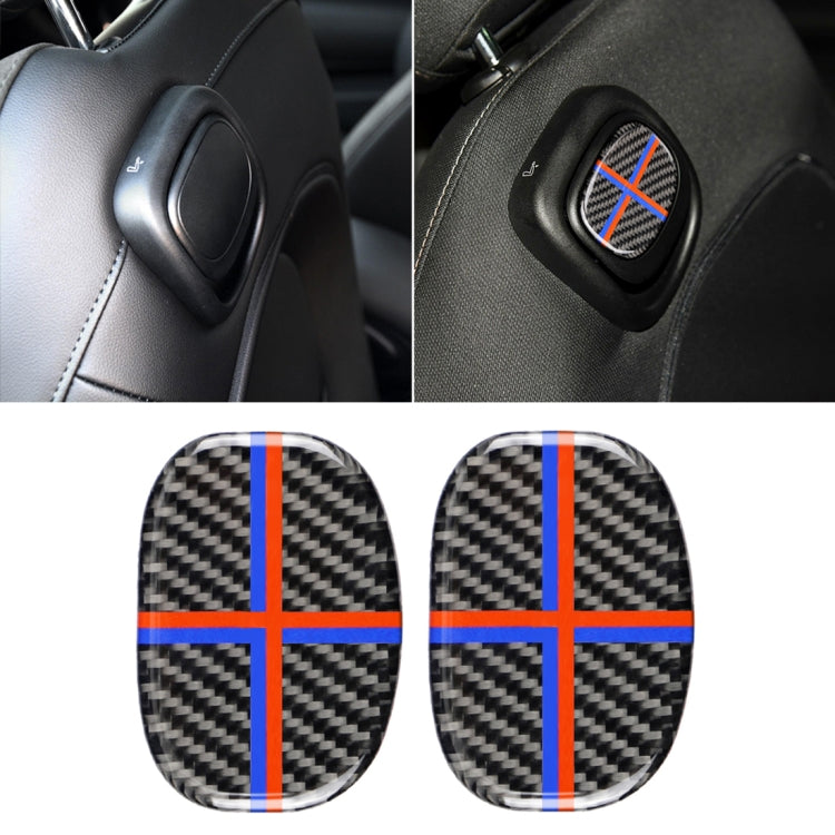 Red Blue Color Car Seat Back Handle Carbon Fiber Decorative Sticker for BMW Mini Cooper F55 / F56 - Car Interior Mouldings by buy2fix | Online Shopping UK | buy2fix