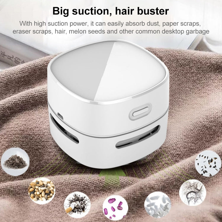 4W Hardcover Rechargeable Style Portable Handheld Wireless Mini Desktop Vacuum Cleaner(White) - Mini Vacuum Cleaner by buy2fix | Online Shopping UK | buy2fix