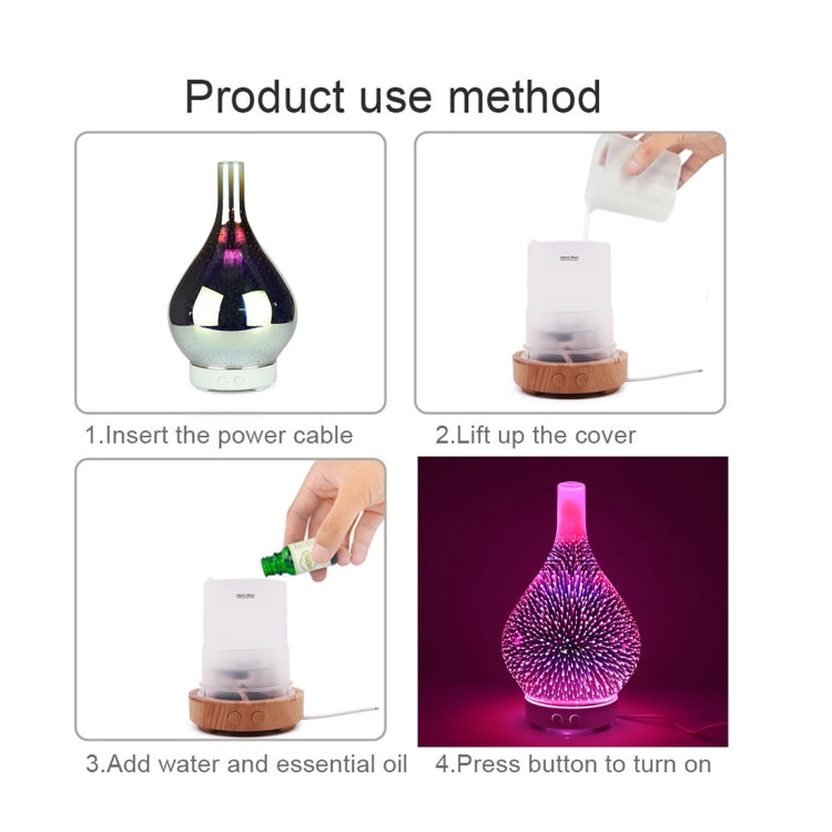 Mini 100ml Household Humidifier Ultrasonic Creative Purification 3D Glass Aromatherapy Machine Automatic Alcohol Sprayer, EU Plug - Home & Garden by buy2fix | Online Shopping UK | buy2fix