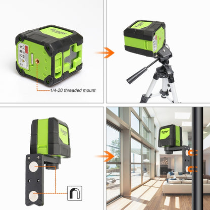 9011G 1V1H 15mW 2 Line Green Beam Laser Level Covering Walls and Floors(Green) - Consumer Electronics by buy2fix | Online Shopping UK | buy2fix