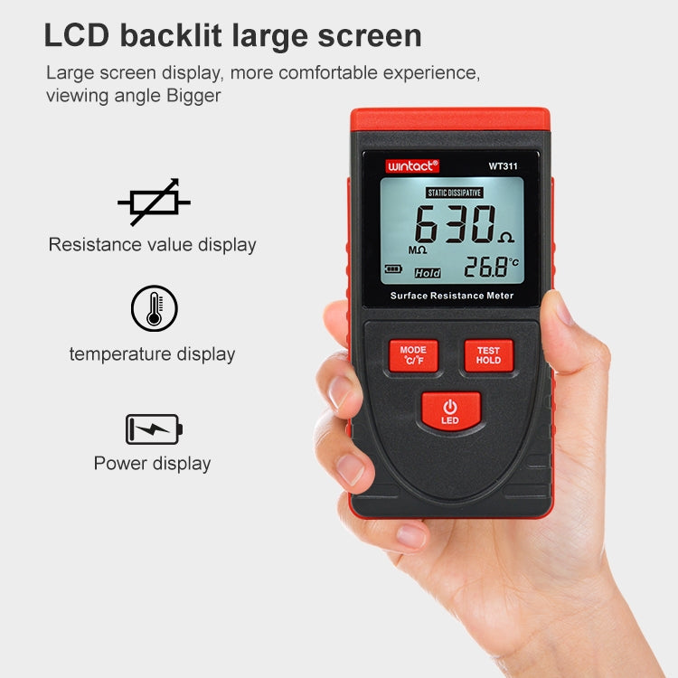 Wintact WT311 Surface Resistance Meter - Battery & Resistance Tester by Wintact | Online Shopping UK | buy2fix