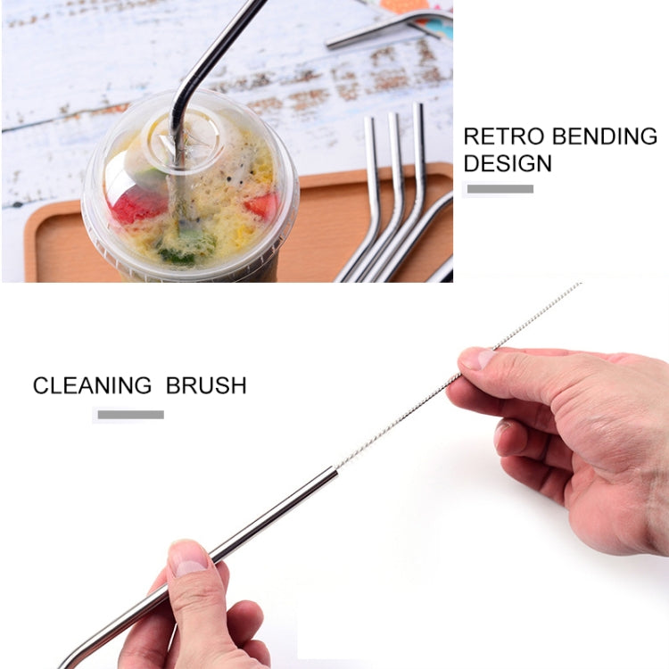 4 PCS Reusable Stainless Steel Drinking Straw + Cleaner Brush Set Kit,  215*6mm(Colour) - Home & Garden by buy2fix | Online Shopping UK | buy2fix