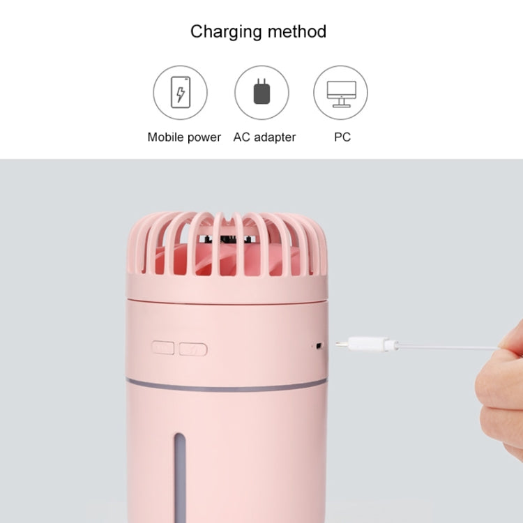 T9 Portable Adjustable USB Charging Desktop Humidifying Fan with 3 Speed Control (Pink) - Consumer Electronics by buy2fix | Online Shopping UK | buy2fix