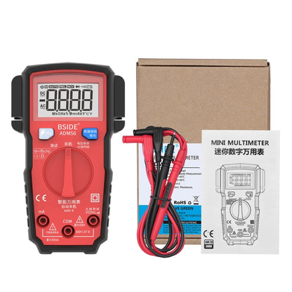 BSIDE ADMS6 High-precision Fully Automatic Small Digital Intelligent Multimeter with HD Digital Display & Shockproof Cover, Support Function Range Switch & Double-sided Pen Holder (Red) - Consumer Electronics by buy2fix | Online Shopping UK | buy2fix