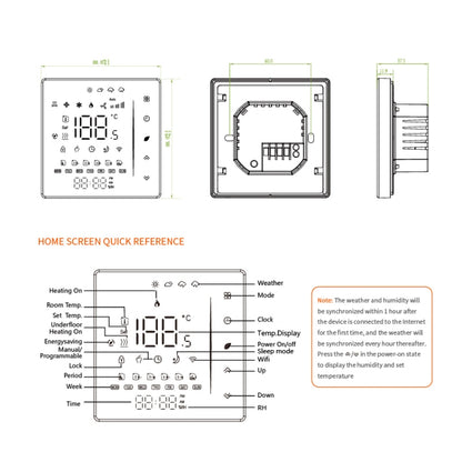 BHT-006GBLW 95-240V AC 16A Smart Home Heating Thermostat for EU Box, Control Electric Heating with Only Internal Sensor & External Sensor & WiFi Connection (Black) - Consumer Electronics by buy2fix | Online Shopping UK | buy2fix