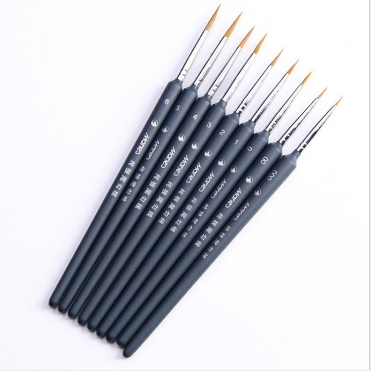 9 PCS / Set Art Supplies Weasel Hair Brush Watercolor Hook Line Brush Depict the Edge Pen Oil Painting Pen - Home & Garden by buy2fix | Online Shopping UK | buy2fix
