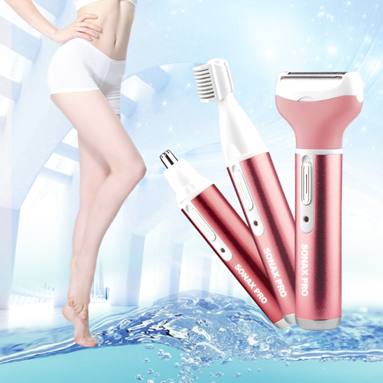220V 3 In 1  Water Proof Rechargeable Vibrissa Eyebrows Trimmer Body Hair Denuding Machine Set, EU Plug(Pink) - Electric Shavers by buy2fix | Online Shopping UK | buy2fix
