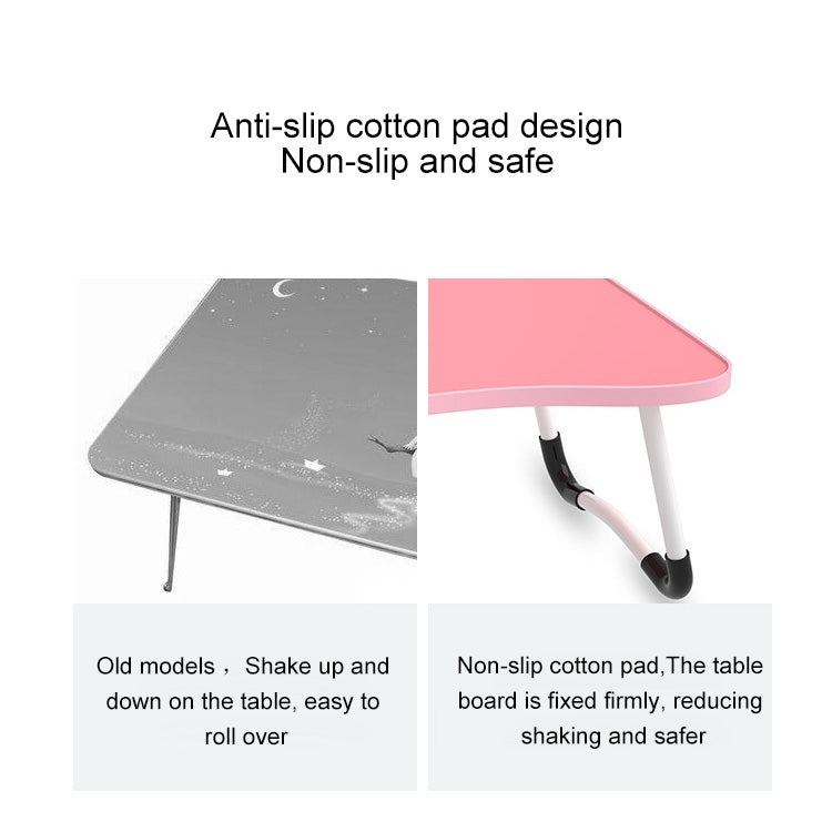 W-shaped Non-slip Legs Square Pattern Adjustable Folding Portable Laptop Desk without Card Slot (Cloud) - Computer & Networking by buy2fix | Online Shopping UK | buy2fix