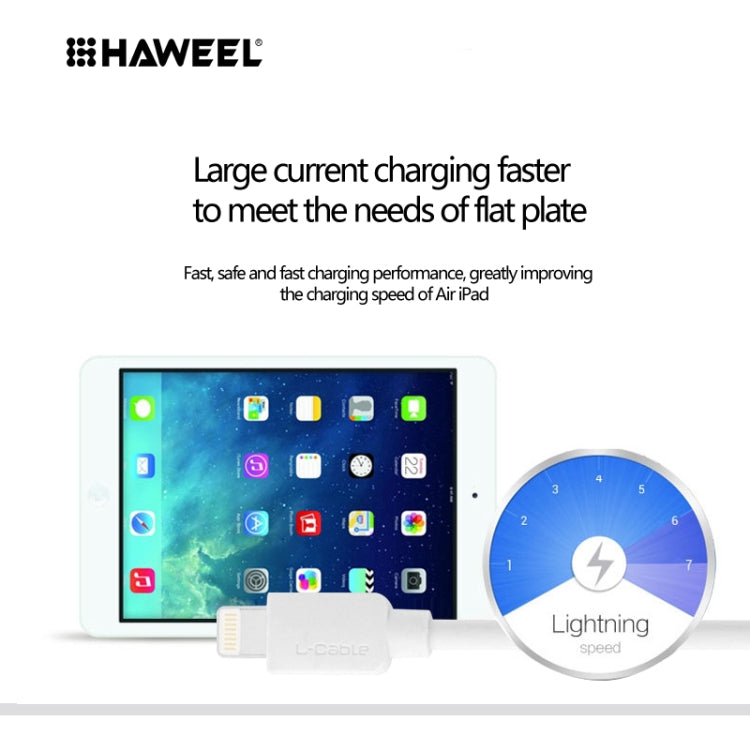 HAWEEL 2m High Speed 8 Pin to USB Sync and Charging Cable for iPhone, iPad(White) - Normal Style Cable by buy2fix | Online Shopping UK | buy2fix