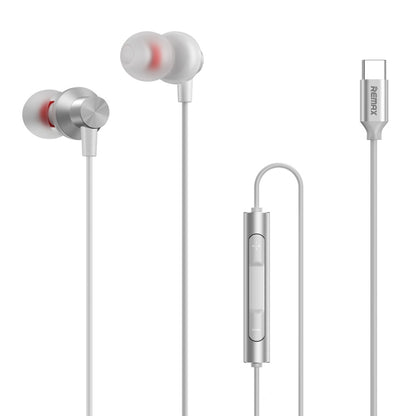 REMAX RM-560 Type-C In-Ear Stereo Metal Music Earphone with Wire Control + MIC, Support Hands-free, Not For Samsung Phones(White) - Type-C Earphone by REMAX | Online Shopping UK | buy2fix