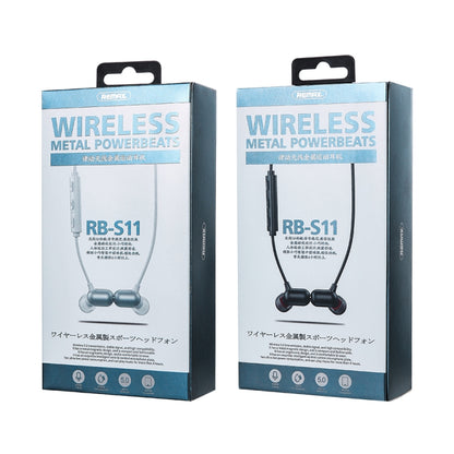 REMAX RB-S11 Lotune Series Wireless Metal Powerbears V5.0 Bluetooth Earphone (Black) - Neck-mounted Earphone by REMAX | Online Shopping UK | buy2fix