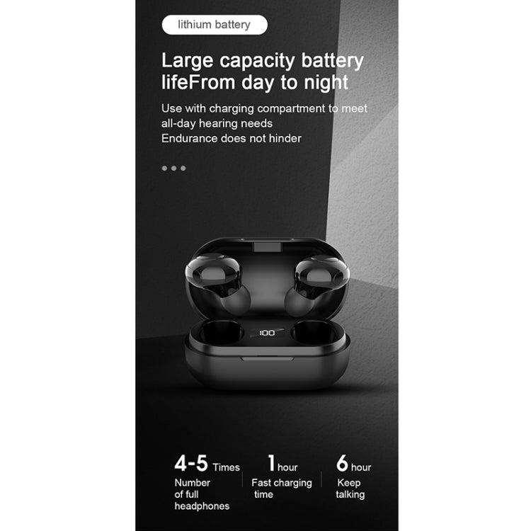 T8 TWS Intelligent Noise Cancelling IPX6 Waterproof Bluetooth Earphone with Magnetic Charging Box & Digital Display, Support Automatic Pairing & HD Call & Voice Assistant(Black) - TWS Earphone by buy2fix | Online Shopping UK | buy2fix