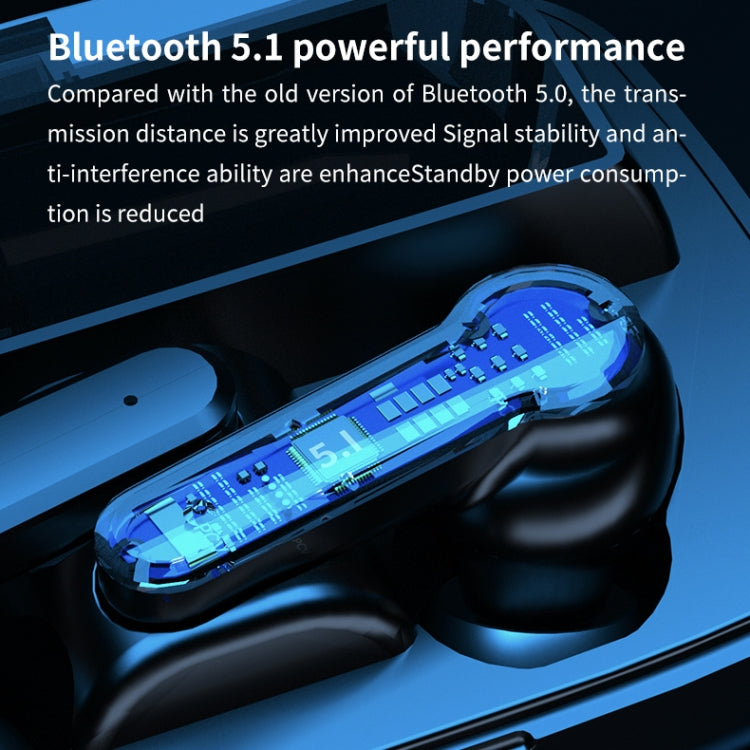 M19 Bluetooth 5.1 TWS Digital Display Wireless Bluetooth Earphone with Charging Box, Support Touch & Siri & Battery Display (Black) - TWS Earphone by buy2fix | Online Shopping UK | buy2fix