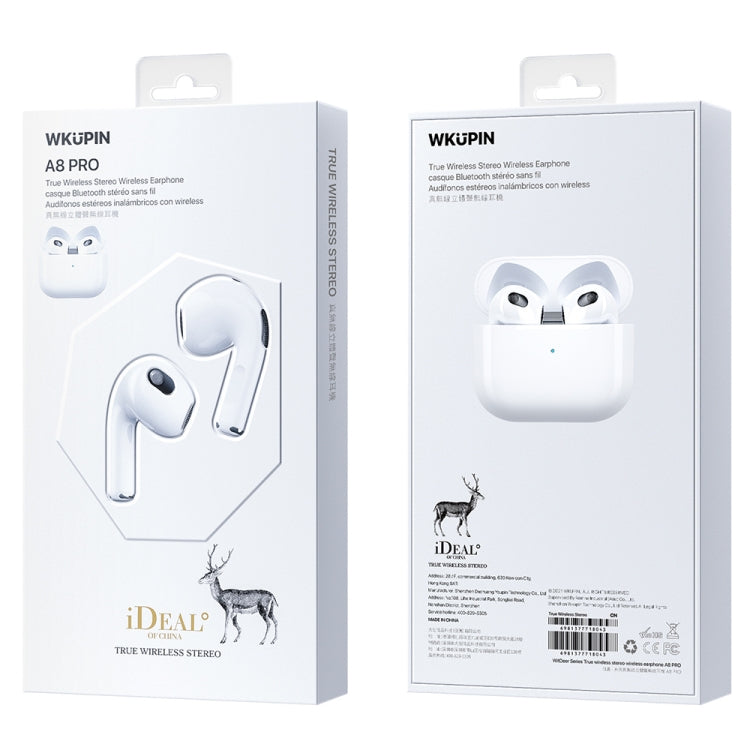 WK A8 Pro True Wireless Stereo Bluetooth Earphone (White) - TWS Earphone by WK | Online Shopping UK | buy2fix