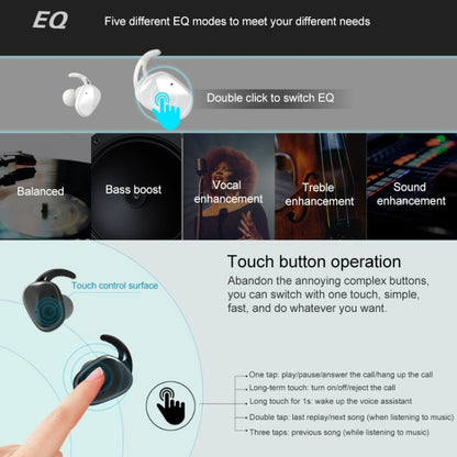 LE-703 Bluetooth 5.0 Waterproof True Wireless Sports Bluetooth Earphone (Black) - TWS Earphone by buy2fix | Online Shopping UK | buy2fix