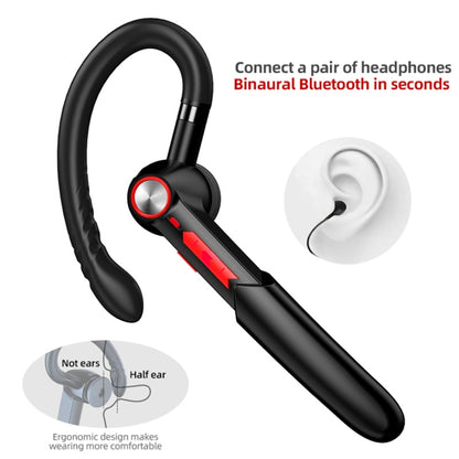 ME-100 TWS Business Rotating Universal True Stereo 5.0 Version Hanging Ear In-Ear Bluetooth Headset(Red + Black) - Bluetooth Earphone by buy2fix | Online Shopping UK | buy2fix