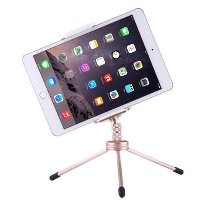 Multi-function Aluminum Alloy Tripod Mount Holder Stand , for iPad, iPhone, Samsung, Lenovo, Sony and other Smartphones & Tablets & Digital Cameras(Gold) - Desktop Holder by buy2fix | Online Shopping UK | buy2fix