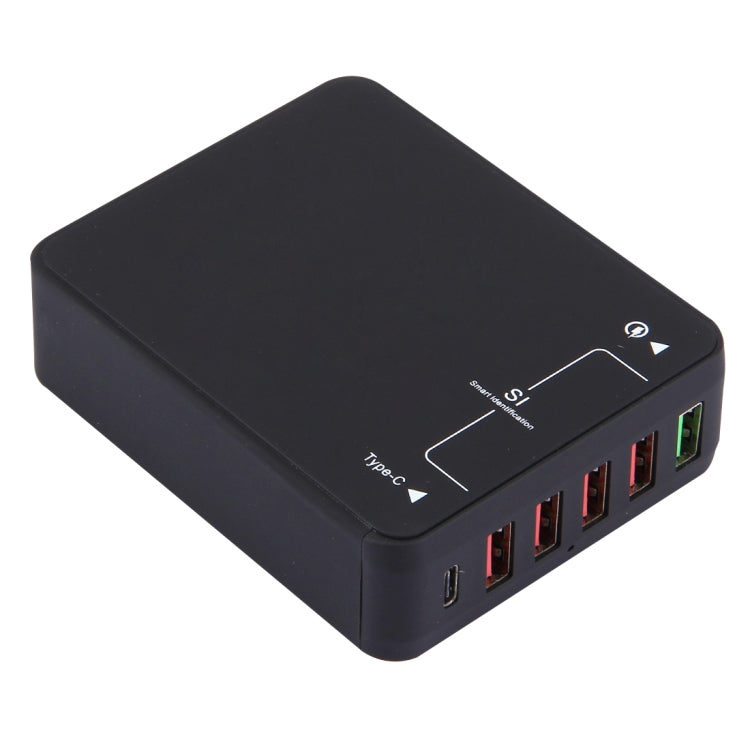 Q8118 1 Quick Charge 3.0 + 4 Smart Identification USB + 1 USB-C / Type-C 3.1 Desktop USB Charger - USB Charger by buy2fix | Online Shopping UK | buy2fix