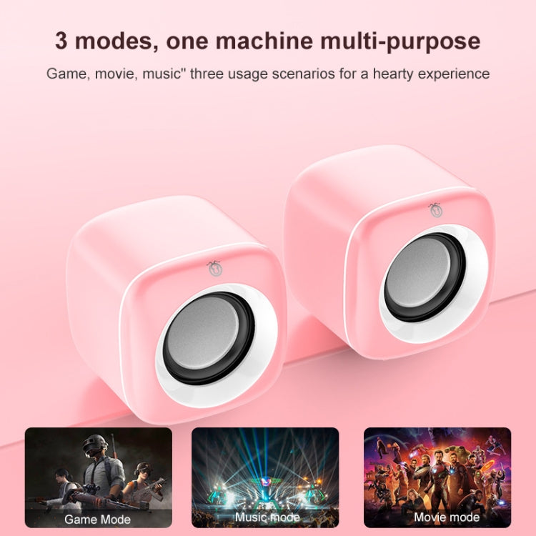 A1 USB Wire-controlled 9D Subwoofer Sound Mini Wired Speaker, Premium Version(Pink) -  by buy2fix | Online Shopping UK | buy2fix