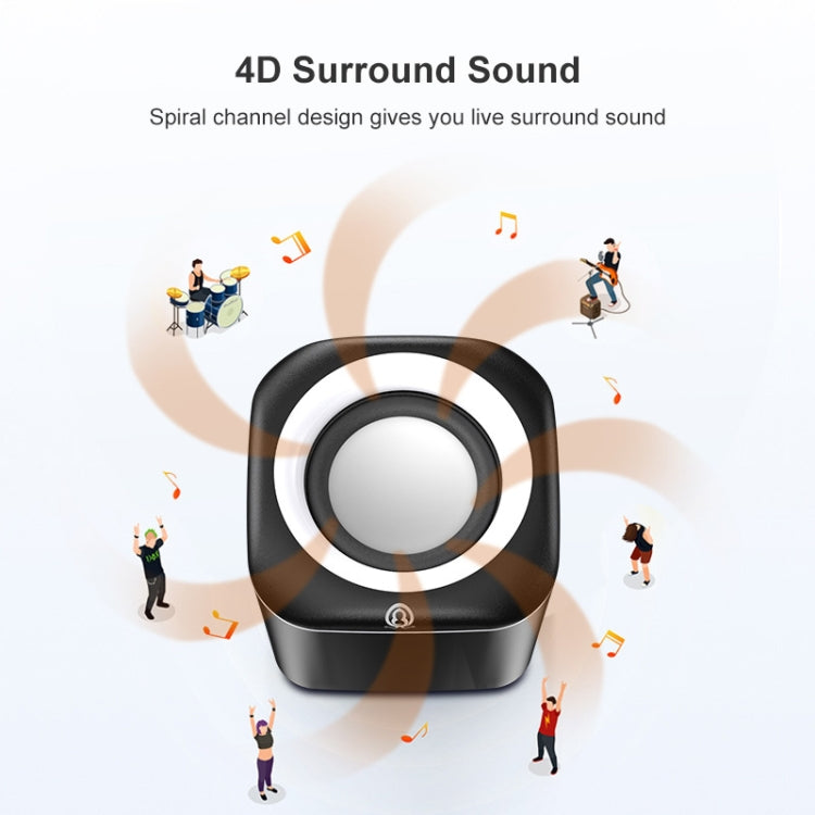 A1 USB Wire-controlled 9D Subwoofer Sound Mini Wired Speaker, Premium Version(White) -  by buy2fix | Online Shopping UK | buy2fix