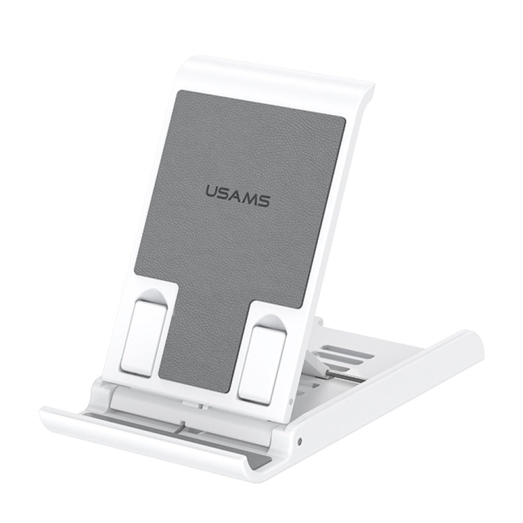 USAMS US-ZJ073 Retractable Folding Desktop Tablet Phone Holder (White) - Desktop Holder by USAMS | Online Shopping UK | buy2fix