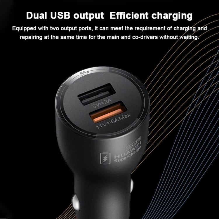 Original Huawei P0006 Dual USB Interface Super Fast Charging Car Charger (Max 66W) (Black) - Car Charger by Huawei | Online Shopping UK | buy2fix