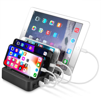 016 Multi-function AC 100V~240V Output 4 Ports USB Detachable Charging Station Smart Charger(Black) - Multifunction Charger by buy2fix | Online Shopping UK | buy2fix