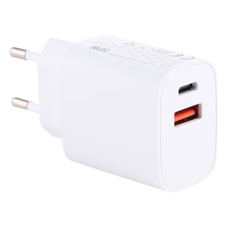 T085 20W USB + Type-C Fast Charging Travel Power Adapter, EU Plug - USB Charger by buy2fix | Online Shopping UK | buy2fix