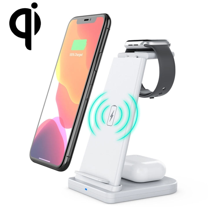 HQ-UD21 3 in 1 Folding Mobile Phone Watch Multi-Function Charging Stand Wireless Charger for iPhones & Apple Watch & Airpods (White) - Apple Accessories by buy2fix | Online Shopping UK | buy2fix