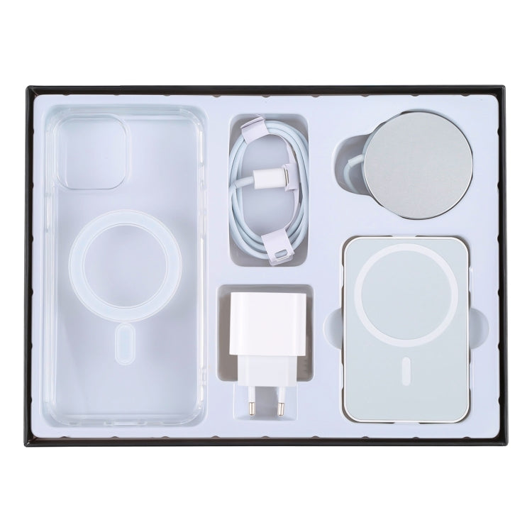 5 in 1 Data Cable + Travel Charger + Wired / Wireless MagSafe Magnetic Wireless Charger + MagSafe Magnetic Phone Case Digital Gift Box Set for iPhone 12, EU Plug(Black) - Apple Accessories by buy2fix | Online Shopping UK | buy2fix