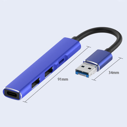 4 in 1 8 Pin/USB to Type-C / 2个USB / 8 Pin Ports Multifunctional Docking Station HUB (Blue) - Computer & Networking by buy2fix | Online Shopping UK | buy2fix