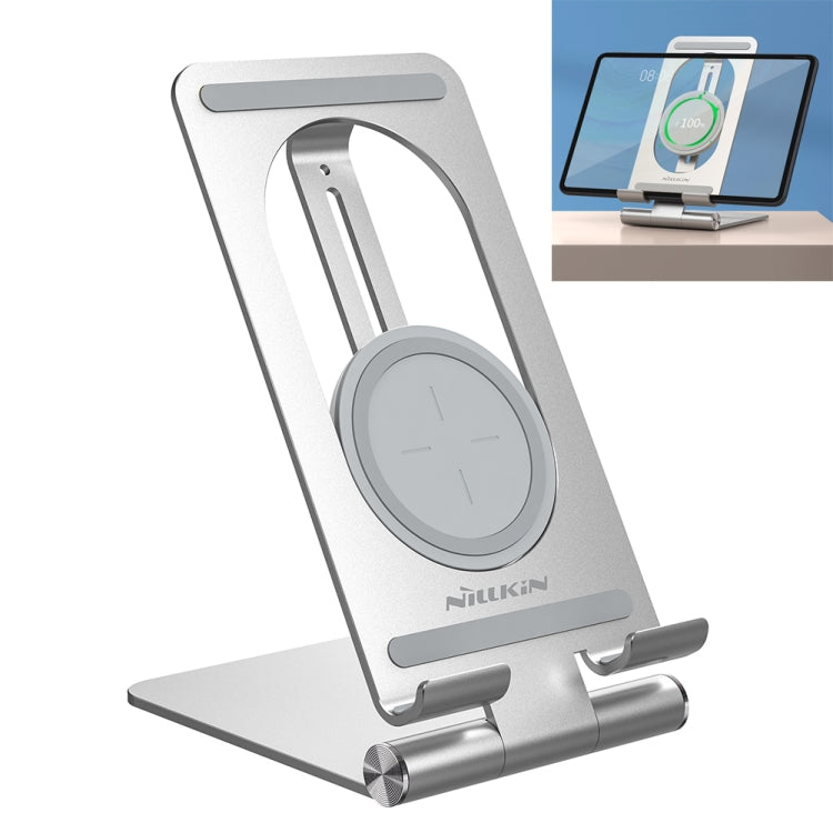 NILLKIN PowerHold Tablet Wireless Charging Stand (Silver) - Desktop Holder by NILLKIN | Online Shopping UK | buy2fix