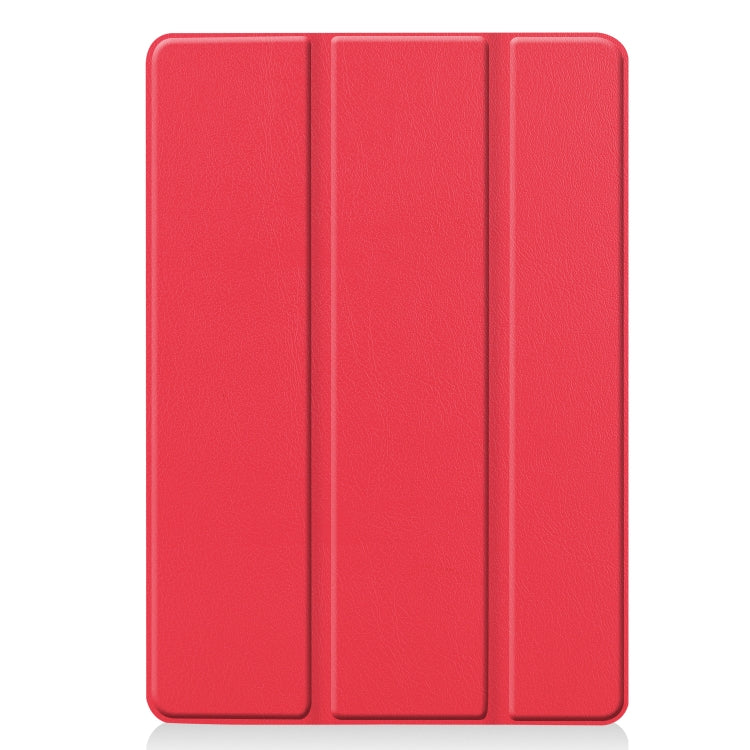 For iPad 10.2 Custer Texture Horizontal Flip Smart PU Leather Case with Sleep / Wake-up Function & Three-folding Holder (Red) - iPad 10.2 Cases by buy2fix | Online Shopping UK | buy2fix