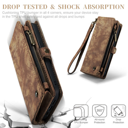 For iPhone X / XS CaseMe-008 TPU + PC Magnetic Absorption Detachable Back Cover Horizontal Flip Leather Case with Holder & Card Slots & Zipper Wallet & Photo Frame(Brown) - More iPhone Cases by CaseMe | Online Shopping UK | buy2fix